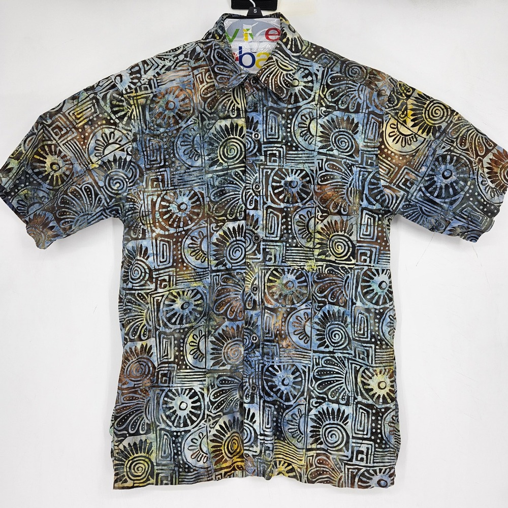 Johari West Shirt Mens Small‎ Short Sleeve Button Up Hawaiian Geometric